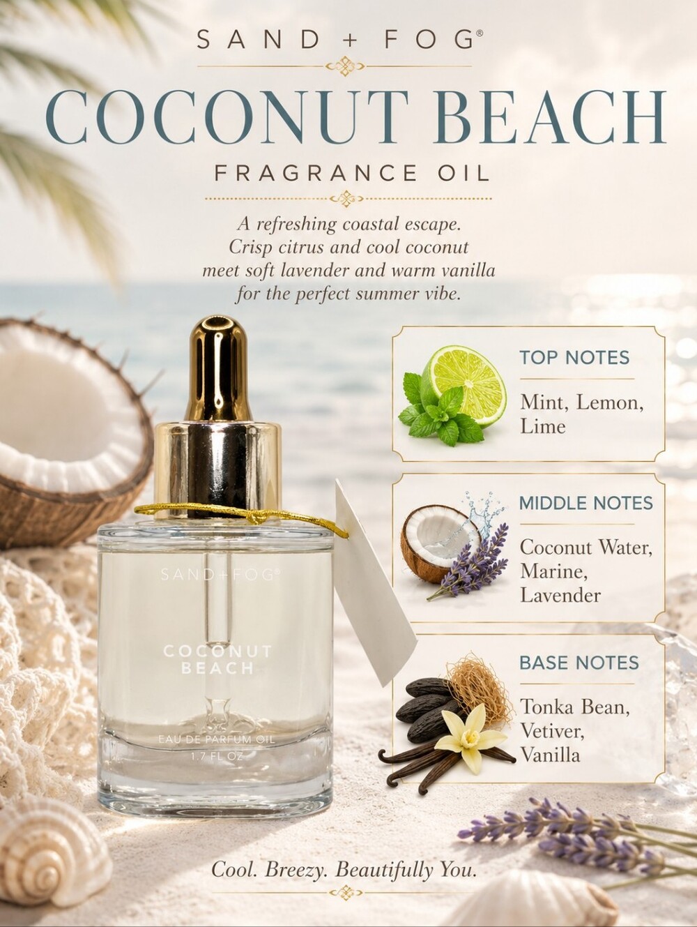 COCONUT BEACH Sand + Fog Fragrance Oils ✨️ *IMPORT* from USA